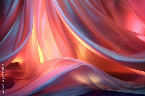 dynamic glowing fabric against abstract backdrop. Generative AI