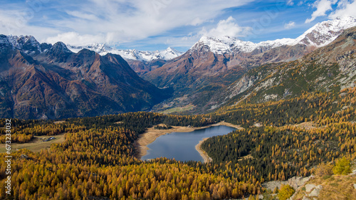 Foliage all'Alpe. e lago Palù, Valmalenco, in autunno