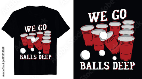 Beer pong illustration vector t-shirt