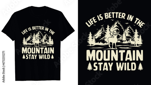 mountain illustration vector graphic t-shirt