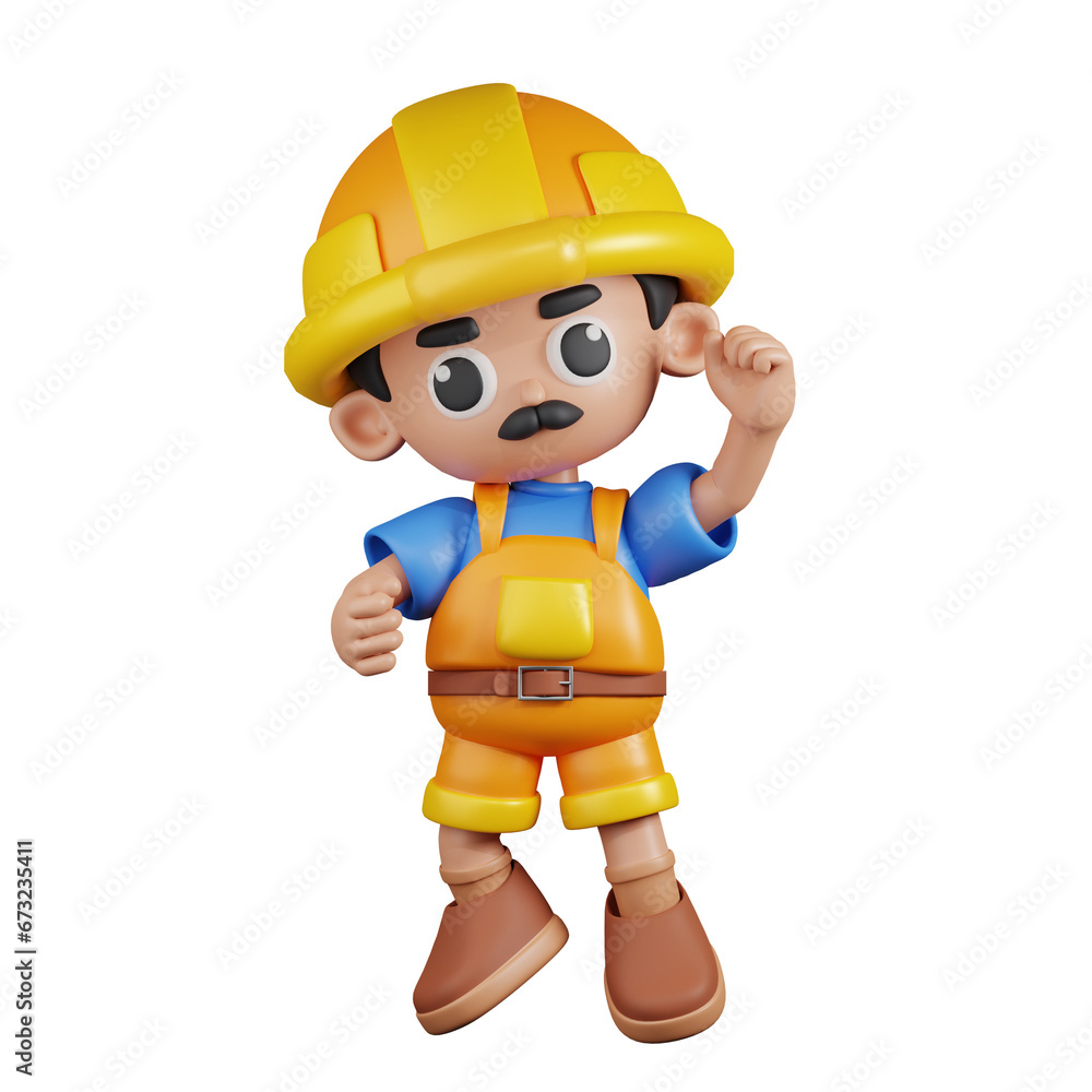 3d Character Builder Congrats Pose. 3d render isolated on transparent backdrop. 3d Character Builder Congrats Pose. 3d render isolated on transparent backdrop.