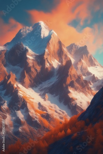 abstract creative art space abstract creative art space beautiful mountain landscape with a large mountain © Shubham