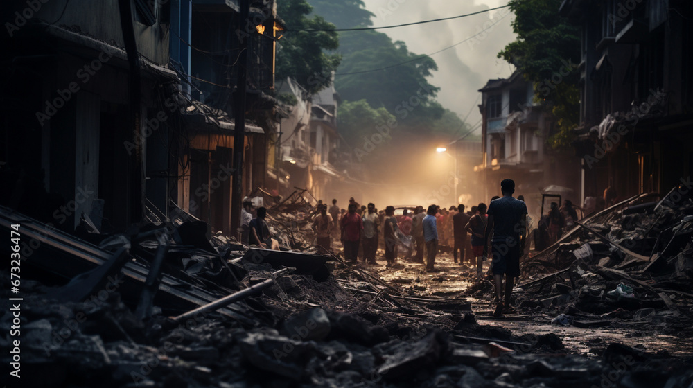 a disarmed city and people who survived a military attack a disarmed city and people who survived a military attack