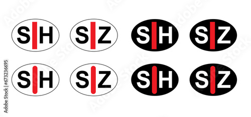 Identify yourself as blind or partially sighted or deafness. SZ, for blind and visually impaired. SH, symbol for limited hearing or hearing loss symbol. Hearing loss impairment. Ear or blindly sign.