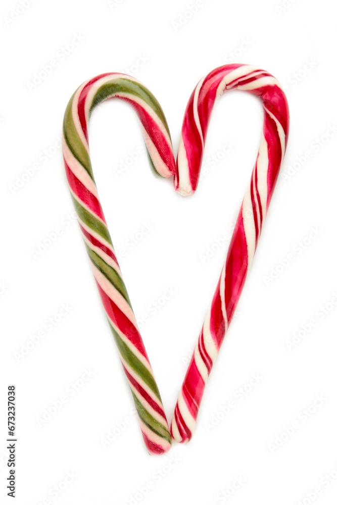 Fototapeta premium Nice christmas candy heart isolated on white background