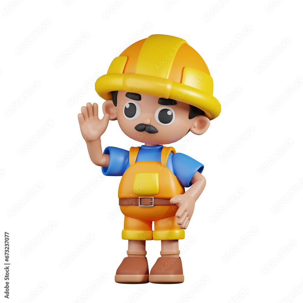 3d Character Builder Greeting Pose. 3d render isolated on transparent backdrop. 3d Character Builder Greeting Pose. 3d render isolated on transparent backdrop.