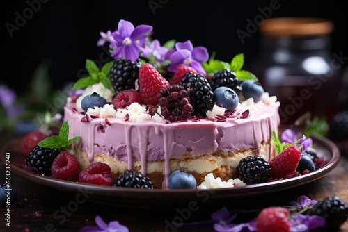 Homemade berry cheesecake