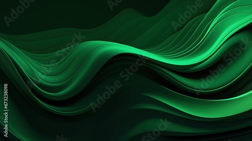 abstract view of green wave lines wallpaper background AI generated
