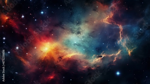 Colorful nebulas, galaxies and stars in deep space. Elements of this image furnished by NASA. 