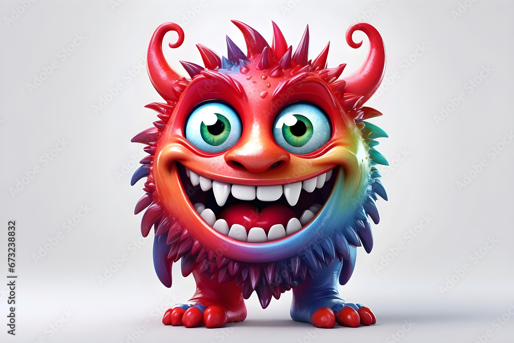 cartoon monster looking very funy with gradient color and blue eyes cartoon monster looking very funy with gradient color and blue eyes