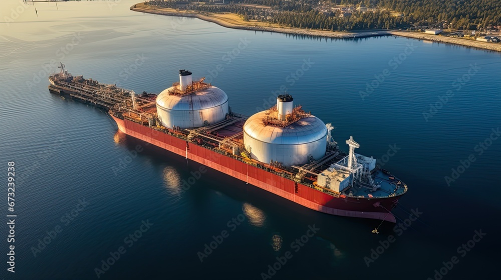 LNG tanker ship - obrazy, fototapety, plakaty 