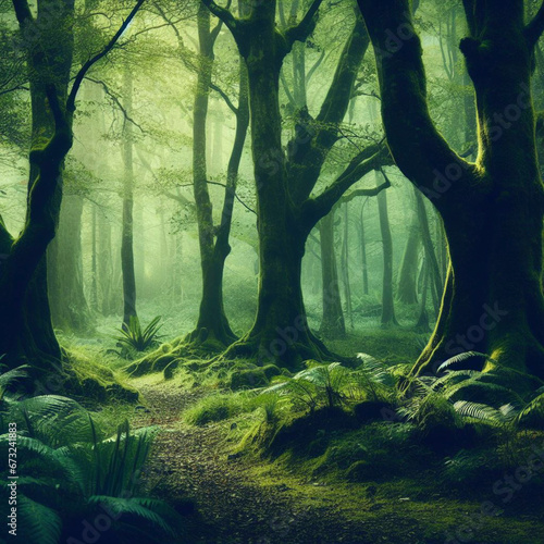 Enchanted forest in green tones © Jaume