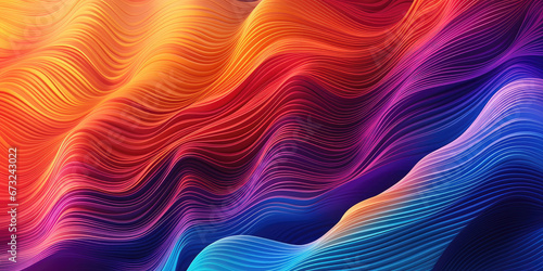 Waving grooved surface in gradient colors