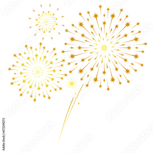 illustration of a fireworks. golden fireworks vector for new year