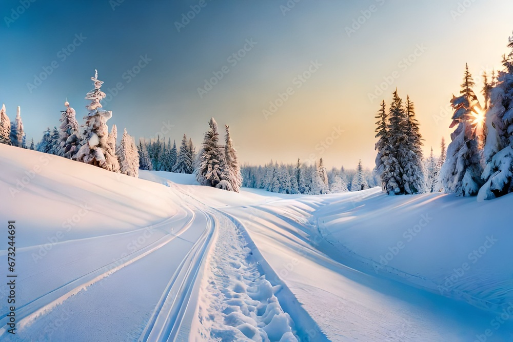 Obraz premium road in winter