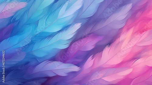 Colorful feather background with pink and blue pastel colors © Matthew
