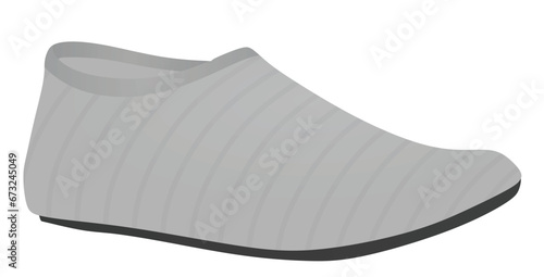 Grey swim sock. vector illustration