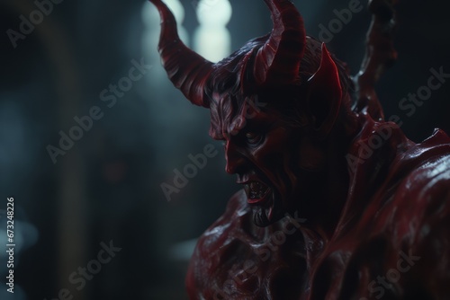 red devil in the dark red devil in the dark red devil head on dark background