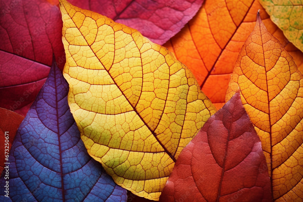 Obraz premium Colorful autumn leaves background. Close up of autumnal leaves.