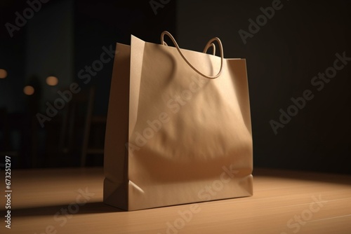 3D rendered image of a shopping bag used for product packaging. Generative AI