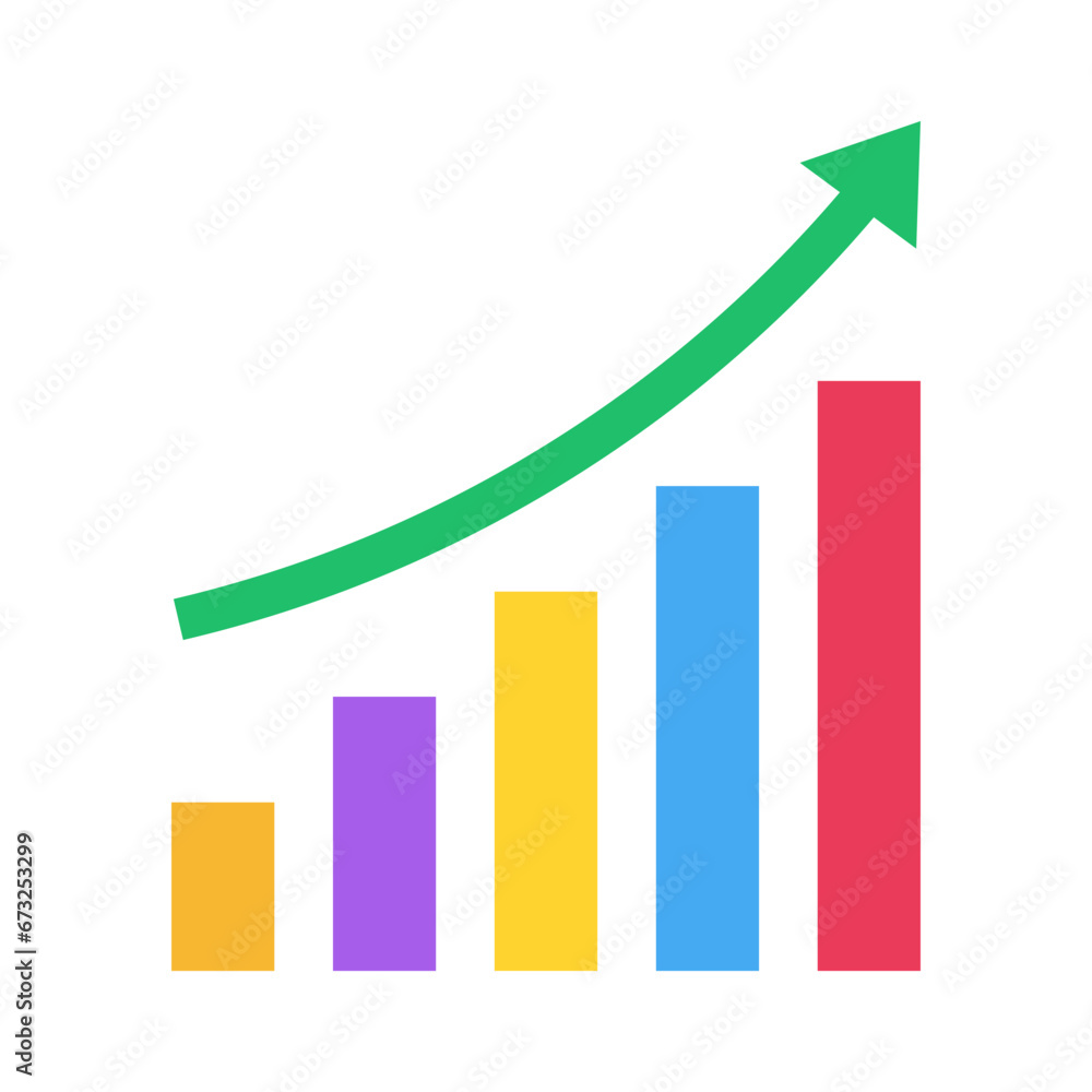 Graph Growth icon illustration. Graph Growth icon illustration.