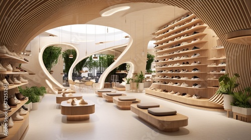 A shoe store, focused exclusively on eco-friendly materials and manufacturing processes. photo