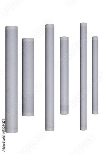 White columns   support rollers for construction project   on a transparent background