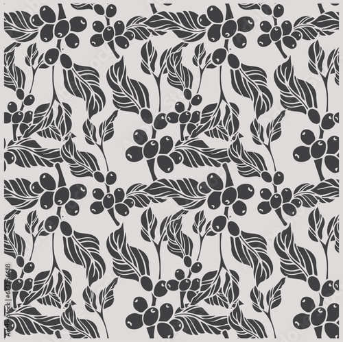 pattern seamless of flora coffee plant for fabric textile, backdrop, art sketch, background wallpaper, cafe decorative, illustration cover, vintage menu, arabica antique.