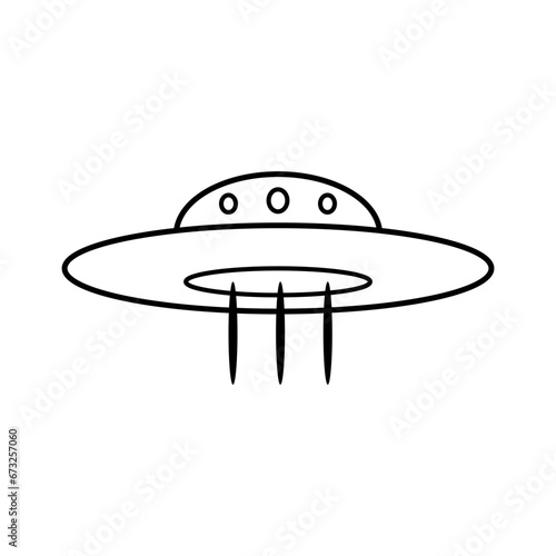 UFO Icon. Unidentified Flying Object Symbol - Vector.