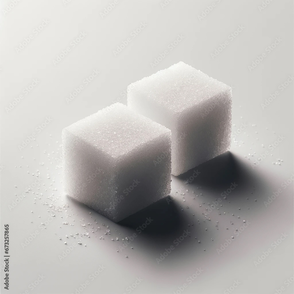 Isolated sugar cubes on white background Isolated sugar cubes on white background