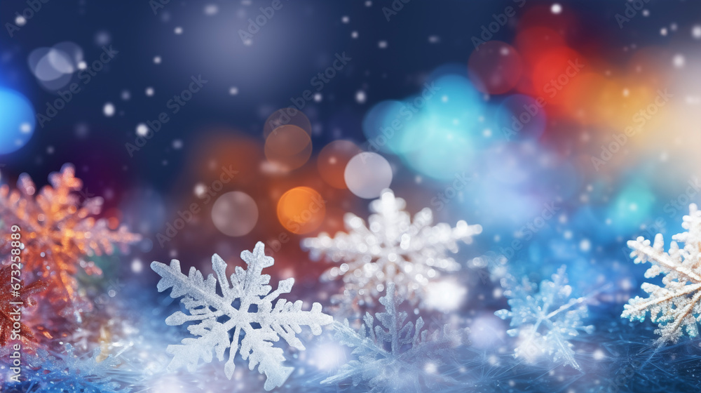 Christmas multi-colored background from macro snowflakes.
Christmas multi-colored background from macro snowflakes.