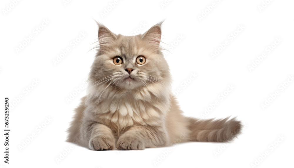 sitting british kitten isolated on transparent background cutout