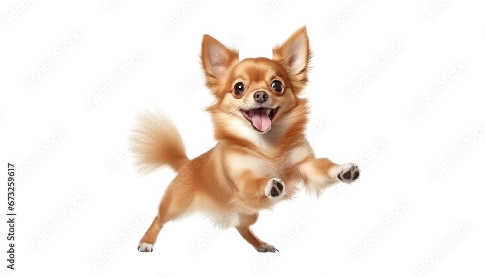 happy pomeranian dog portrait isolated on transparent background cutout