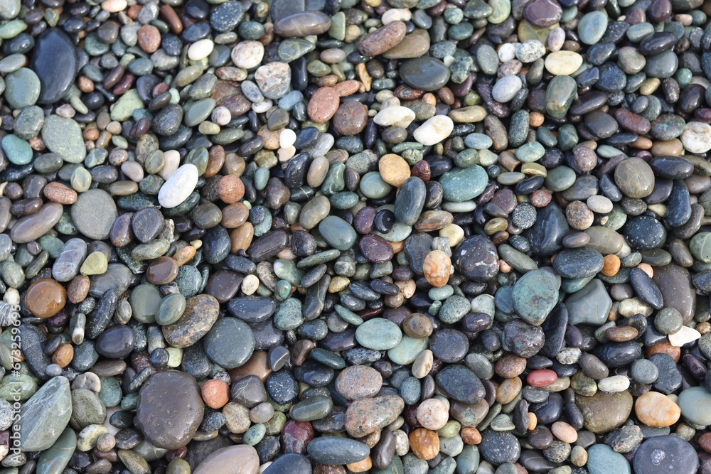 a bed of pebbles and pebbles in different colors, sizes and shapes a bed of pebbles and pebbles in different colors, sizes and shapes