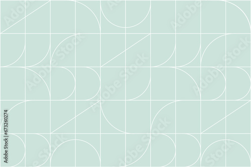 Art deco linear seamless pattern drawing in linear style on turquoise background