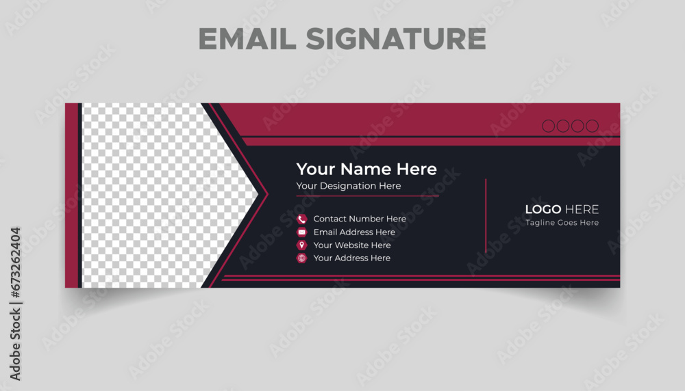 Vector email signature template design or email footer and social media cover Design 