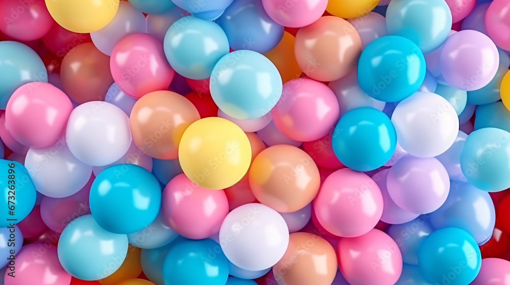 Multicolored Birthday Balloons Background