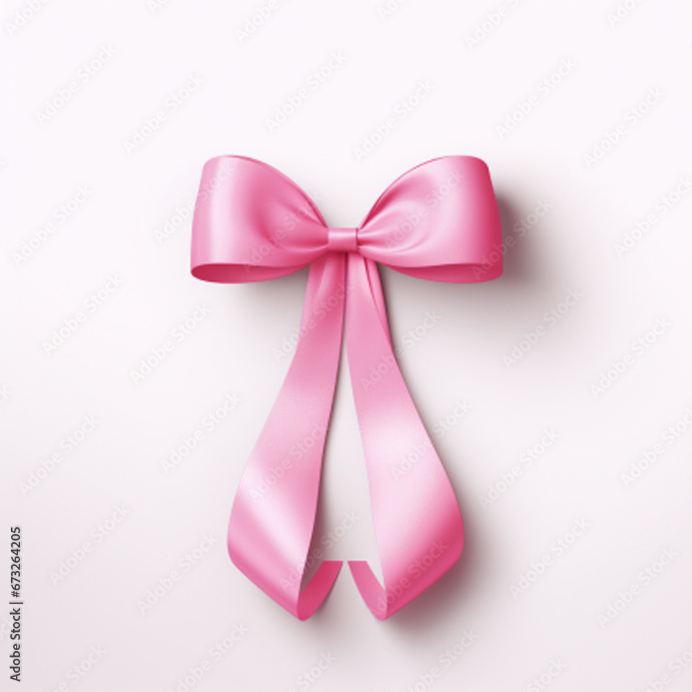 Pink Ribbon For World Cancer Day and Breast Cancer Awarness symbol. Breast cancer awareness month background pink silk ribbon. Generative Ai