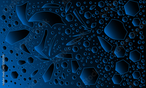 blue black gradient abstract  background with water drops on a glass element