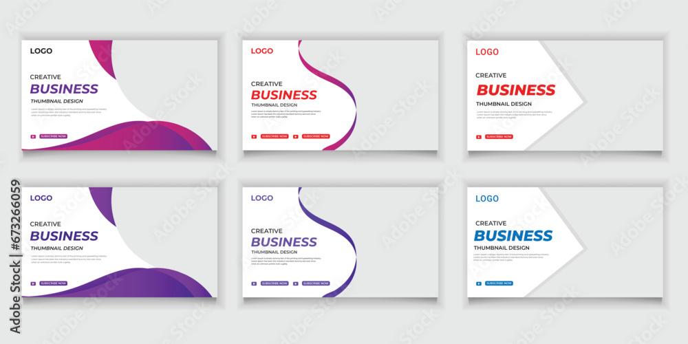 Bundle Online Business Video Thumbnail and Social Media Or Web Banner Template Design Bundle Online Business Video Thumbnail and Social Media Or Web Banner Template Design