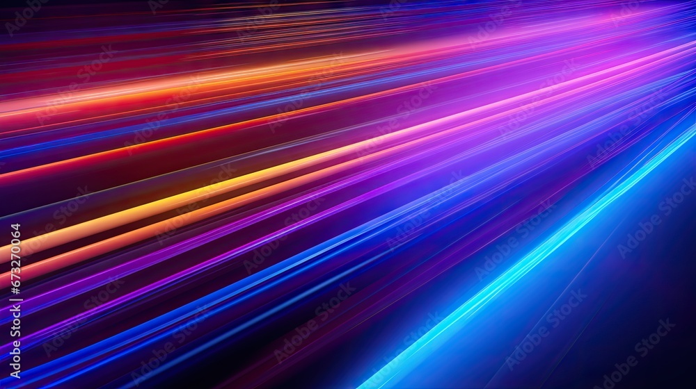 Fototapeta premium Bright neon rays. Abstract multicolor spectrum background. Neon laser background. Bright energy lines backdrop. Generated by artificial intelligence