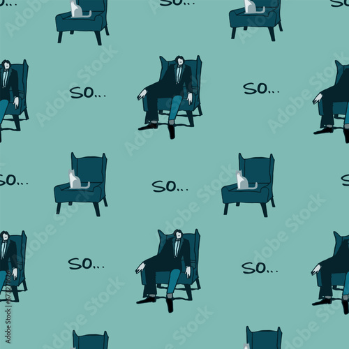 Psychotherapy. Seamless vector pattern.