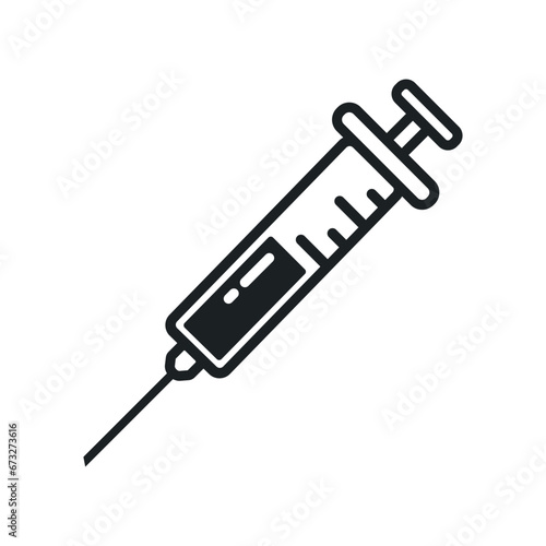 syringe icon vector illustration, isolation on white background