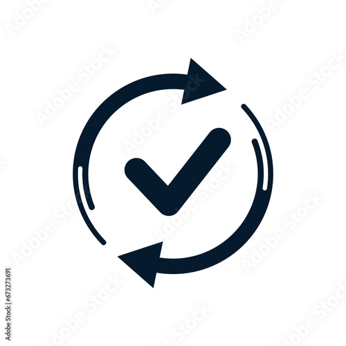 Update, download, ok. Vector icon isolated on white background.