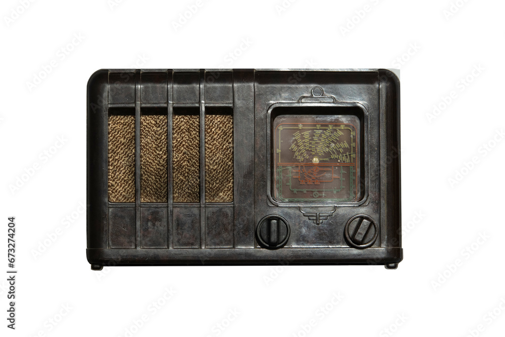 old radio isolated on white background old radio isolated on white background
