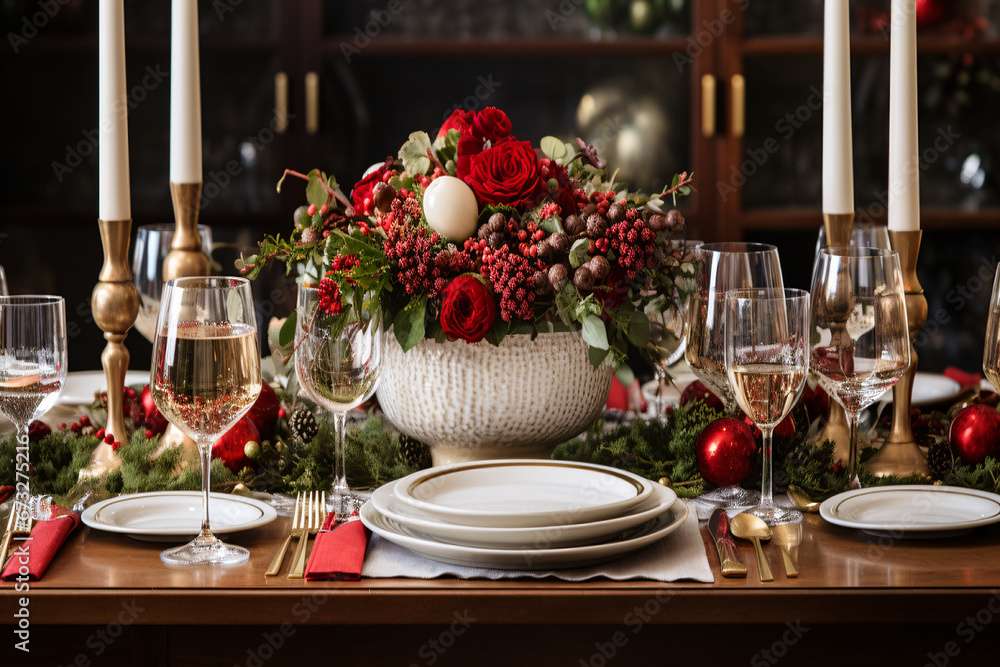 table setting for a dinner, generative ai table setting for a dinner, generative ai