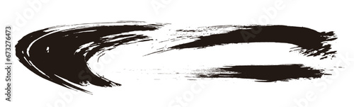 筆の質感　墨　インク　筆模様　波模様筆の筆跡素材。ブラシストローク