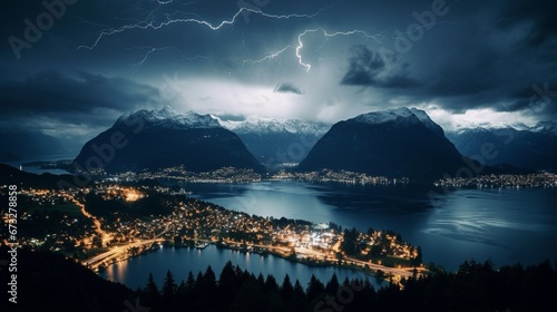 Electric Skies Over Interlaken, Switzerland photo