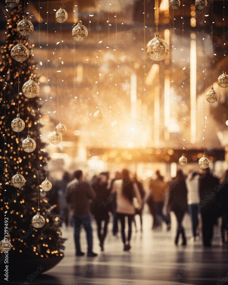 People walk in the street | Christmas Place | Created by IA