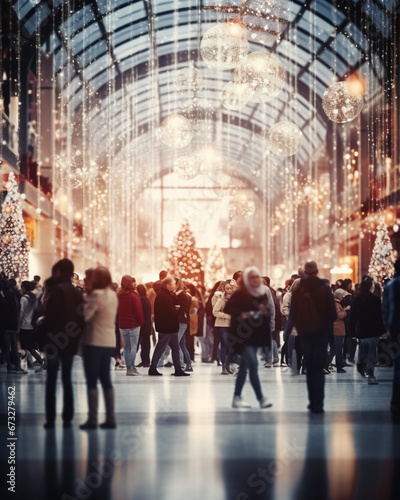People walk in the street | Christmas Place | Created by IA